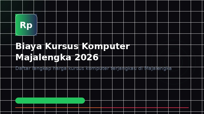 Biaya Kursus Komputer di Majalengka 2026: Panduan Lengkap Harga dan Paket